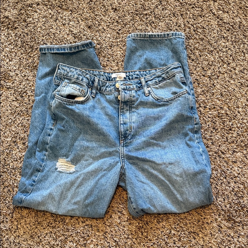 FOREVER 21 Blue Distressed Jeans